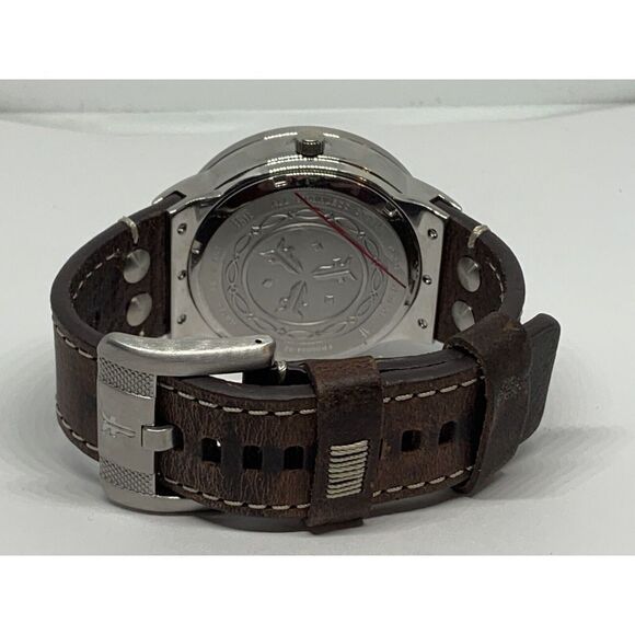 FRYE FR00004-02 Men's Brown Leather Analog Cream Dial Quartz Wrist Watch LW8 - Picture 9 of 12